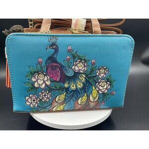 Purse Handbag Cross Body Tote Leather Turquoise Peacock Hand Made Artisanal